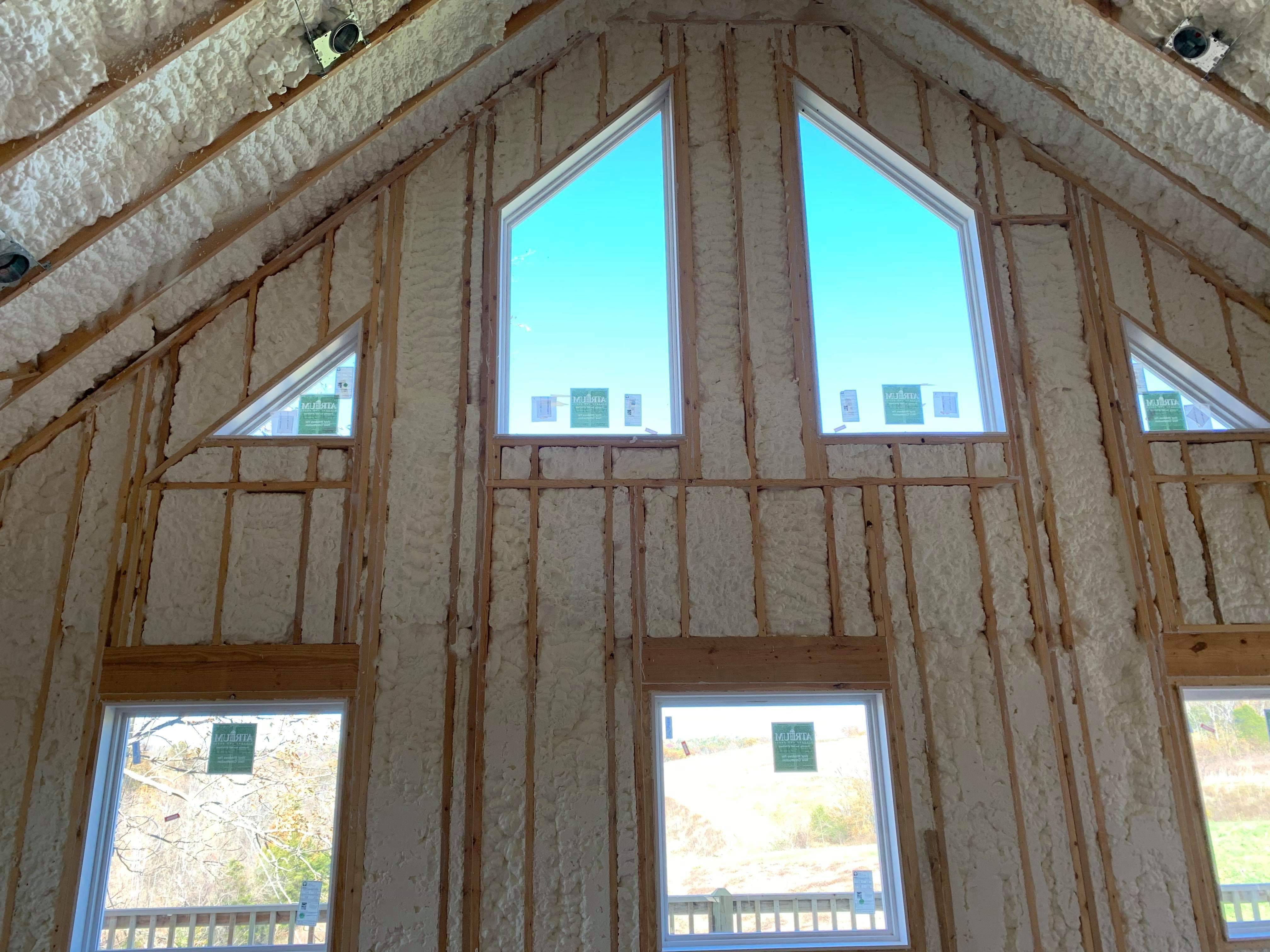 Walls and windows with open cell insulation